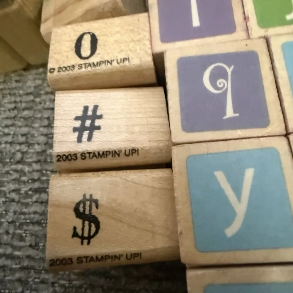 Huge Lot 100+ Wooden Rubber Stamps Alphabet Numbers & Symbols Crafting Stampin
